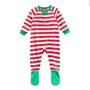 Infant Holiday Stripe Footed Pajamas